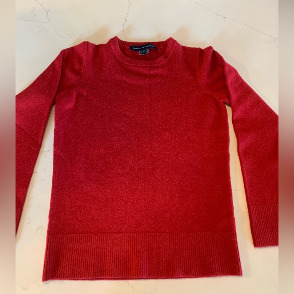 French Connection Vibrant Red Crew Neck Sweater